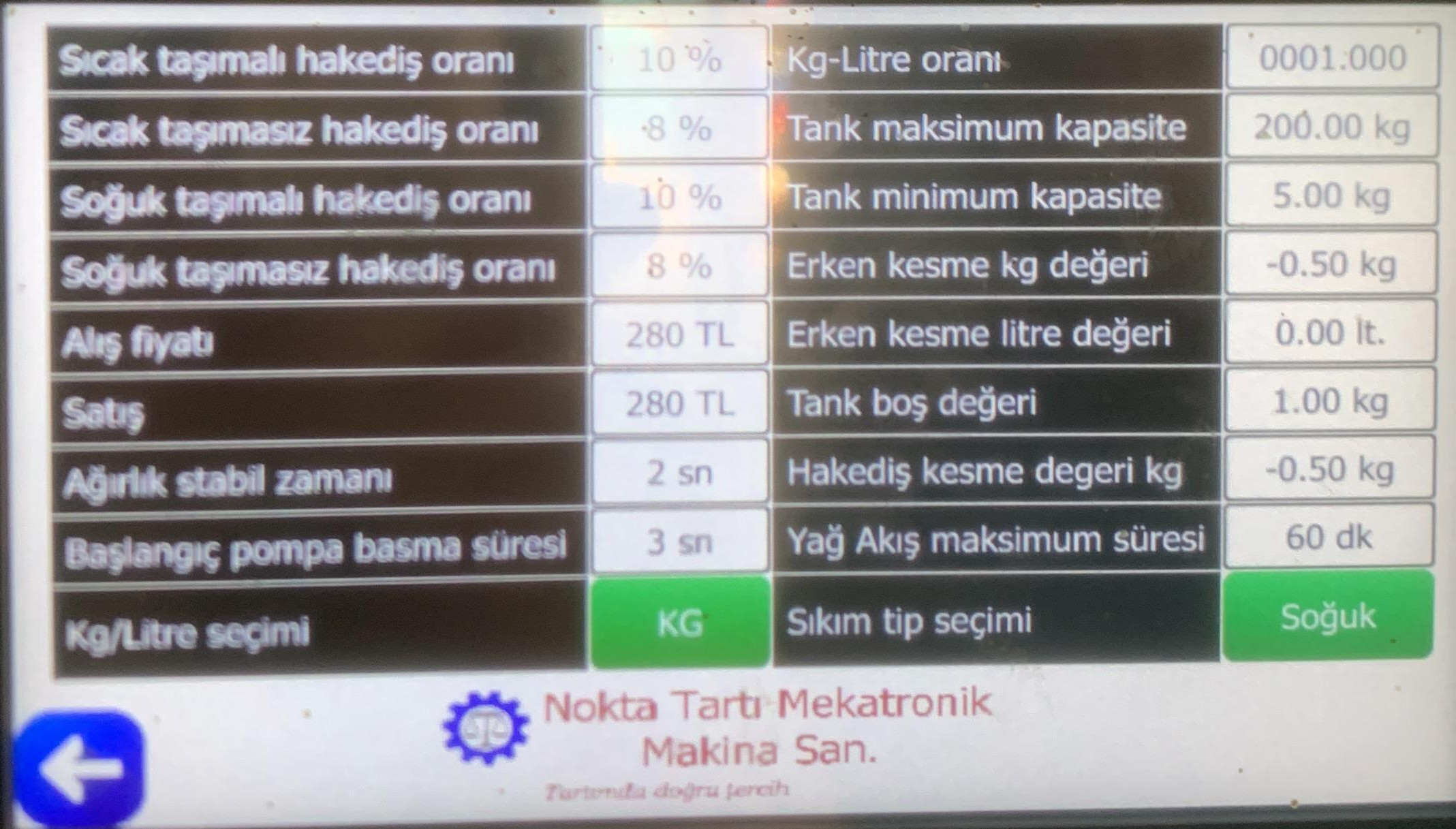 Ayarlar sayfası hakediş oranları ve alış satış fiyatları ekranı