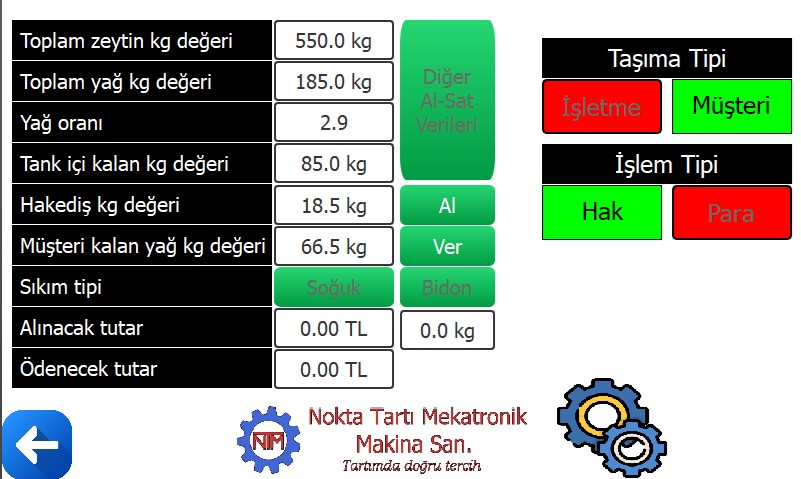 İşlem özeti sayfası