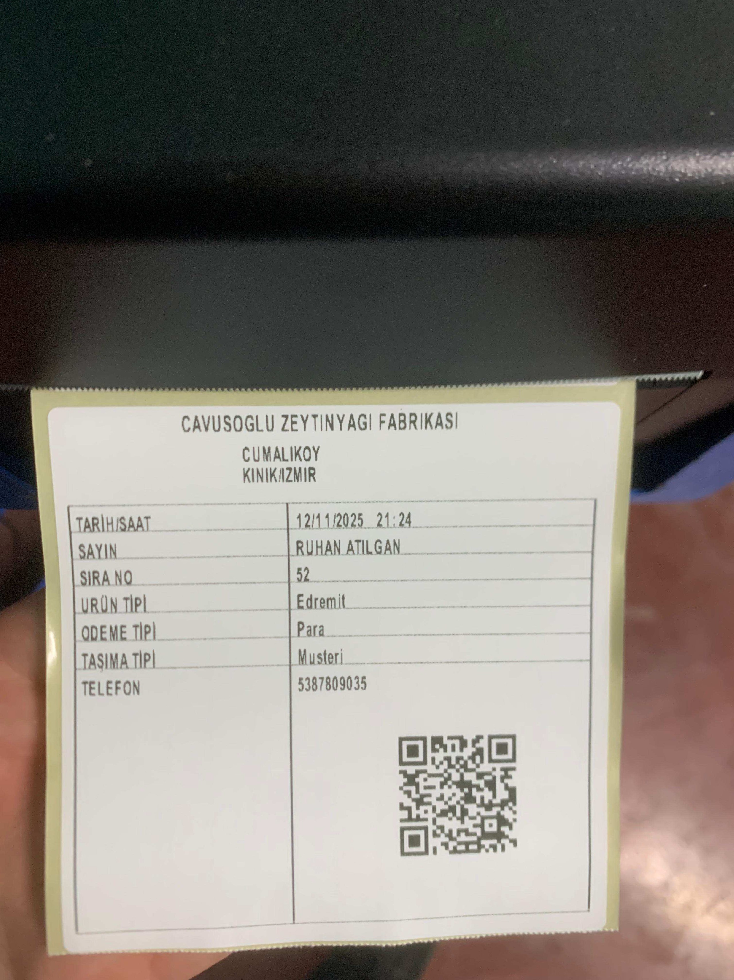 Müşteri kayıt fişi ve barkod çıktısı