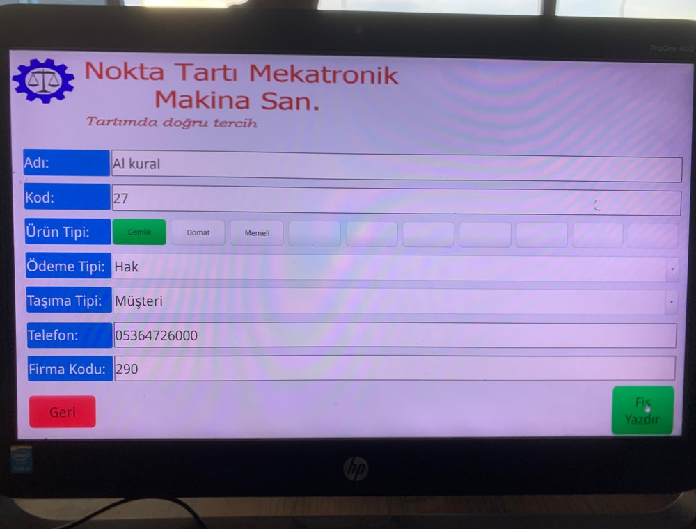 Kiosk ve barkodlu müşteri takip ekranı
